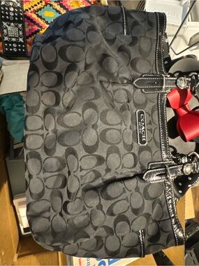 Coach Vintage Black Signature Jacquard Tote